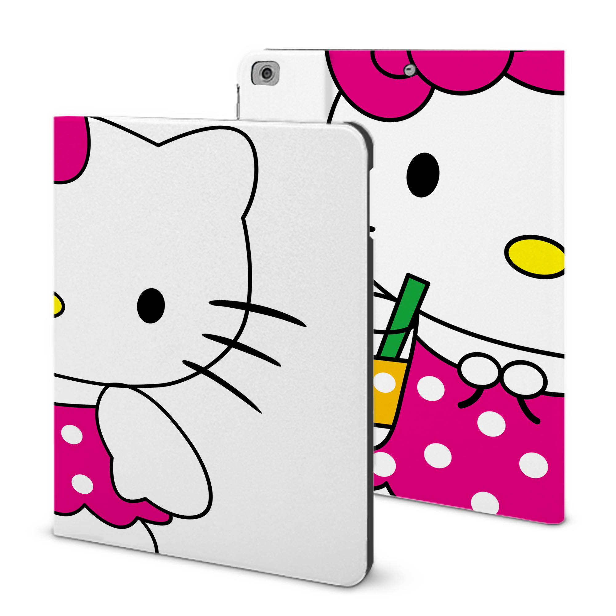 （画像用） Hello Kitty ハローキティ IPad ケース ブック型 PUレザー TPU 耐衝撃 軽量 薄型 ペン収納なし 全面保護 IPad 各モデル対応
